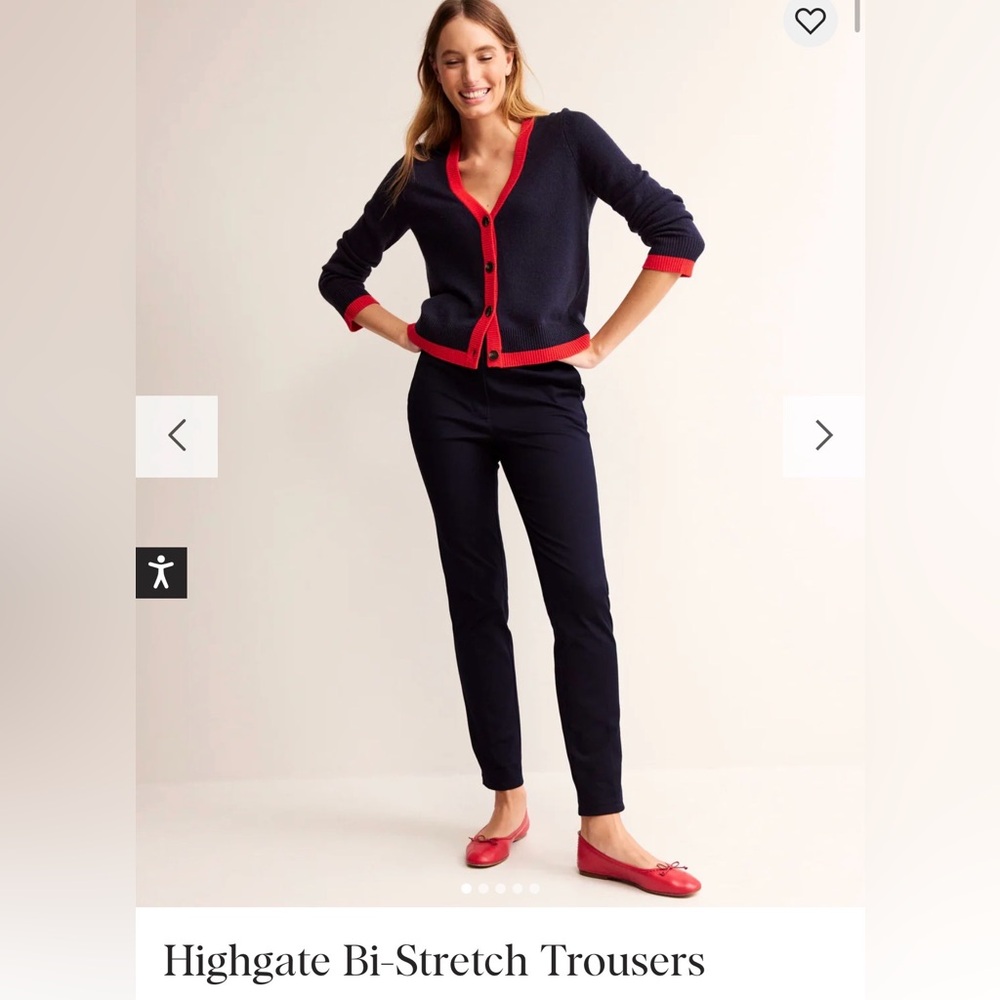 Boden Black Straight Leg Trousers